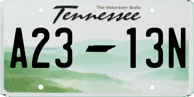 TN license plate A2313N