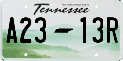 TN license plate A2313R