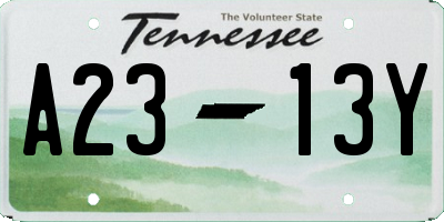 TN license plate A2313Y