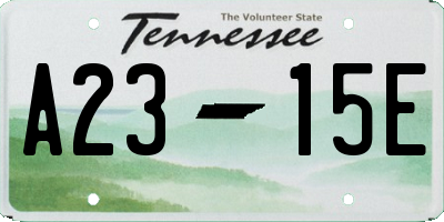 TN license plate A2315E