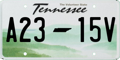 TN license plate A2315V