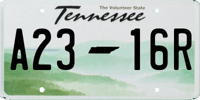 TN license plate A2316R