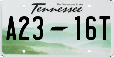 TN license plate A2316T
