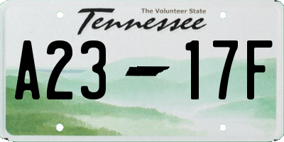 TN license plate A2317F