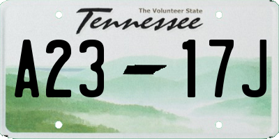 TN license plate A2317J