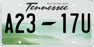 TN license plate A2317U