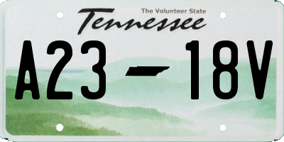 TN license plate A2318V