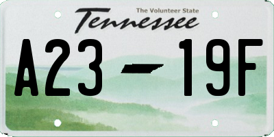 TN license plate A2319F