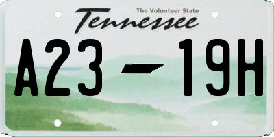 TN license plate A2319H
