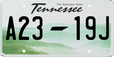 TN license plate A2319J