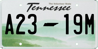TN license plate A2319M