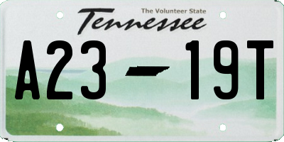 TN license plate A2319T