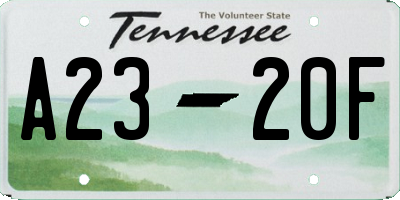 TN license plate A2320F