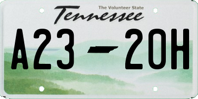 TN license plate A2320H