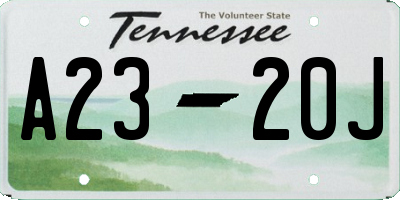 TN license plate A2320J