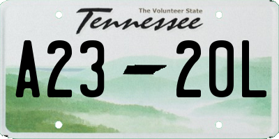 TN license plate A2320L