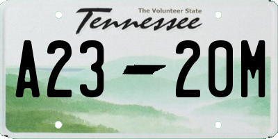 TN license plate A2320M
