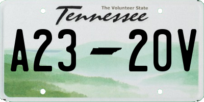 TN license plate A2320V