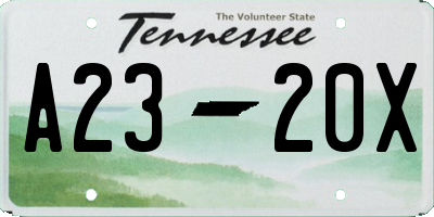 TN license plate A2320X
