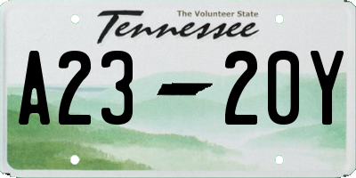 TN license plate A2320Y