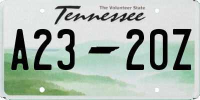 TN license plate A2320Z
