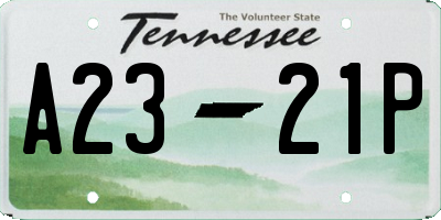 TN license plate A2321P