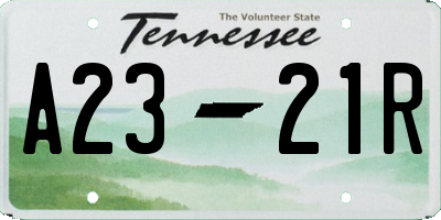 TN license plate A2321R