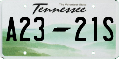 TN license plate A2321S