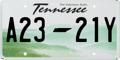 TN license plate A2321Y