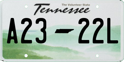 TN license plate A2322L