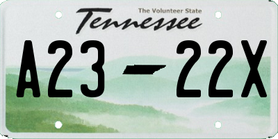 TN license plate A2322X