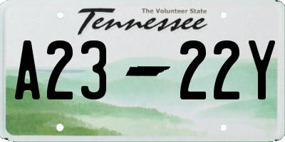TN license plate A2322Y