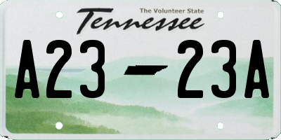TN license plate A2323A