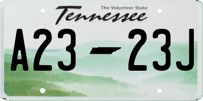 TN license plate A2323J