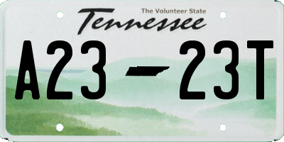 TN license plate A2323T