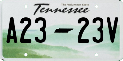 TN license plate A2323V