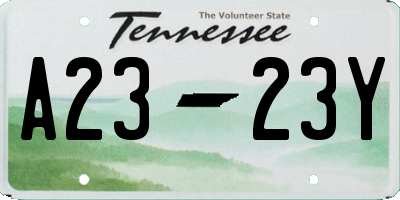 TN license plate A2323Y