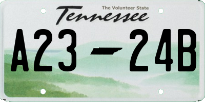 TN license plate A2324B