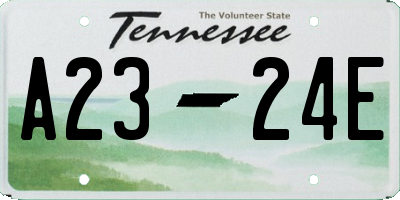 TN license plate A2324E