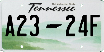 TN license plate A2324F