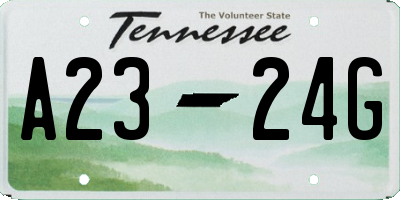 TN license plate A2324G