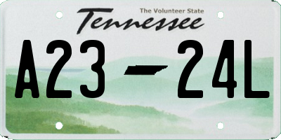 TN license plate A2324L