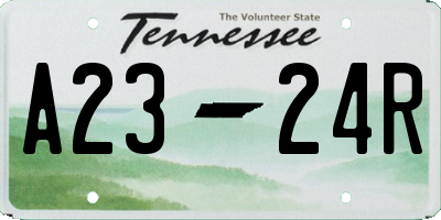 TN license plate A2324R