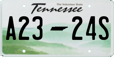 TN license plate A2324S