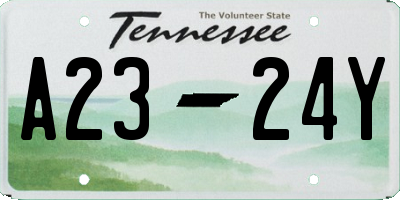 TN license plate A2324Y