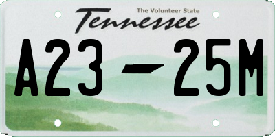 TN license plate A2325M