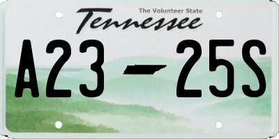 TN license plate A2325S