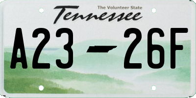 TN license plate A2326F