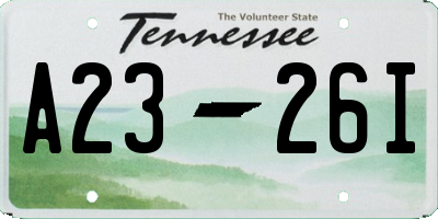 TN license plate A2326I