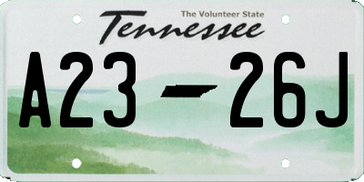 TN license plate A2326J